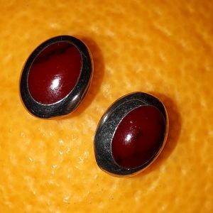 Carnelian 925 sterling silver studs